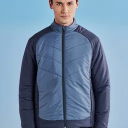 Red Flame Mock Collar Bomber Jacket-image-30