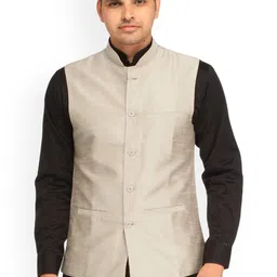 Exotic India Woven Nehru Jacket-image-76