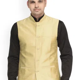 Exotic India Woven Nehru Jacket-image-78