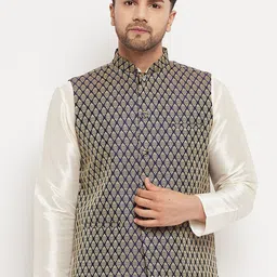 VASTRAMAY Woven Design Nehru Jackets-28