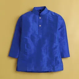 BAESD Boys Mandarin Collar Silk Cotton Straight Kurta & Dhoti Pant With Jacket image 5