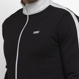 Yuuki Men Black Cotton Sporty Jacket image 4