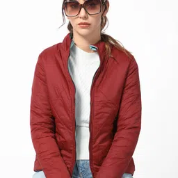 RAREISM Women Blue & Red Reversible Padded Jacket-image-25