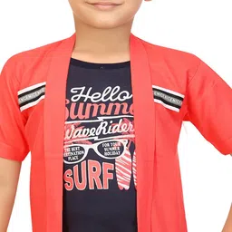 BAESD Boys Lightweight Long Sleeves Open Front Jacket With Attached T- Shirt image 4