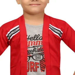 BAESD Boys Lightweight Long Sleeves Open Front Jacket With Attached T- Shirt image 5
