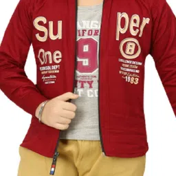 BAESD Boys Typography Printed Hooded Lightweight Open Front Jacket image 2