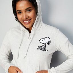 max Snoopy Printed Hooded Open Front Jacket image 4