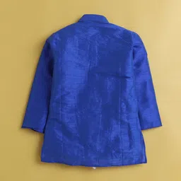 BAESD Boys Mandarin Collar Silk Cotton Straight Kurta & Dhoti Pant With Jacket image 3