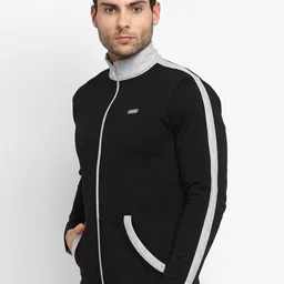 Yuuki Men Black Cotton Sporty Jacket image 5