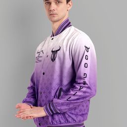 GO DEVIL Graphic Printed Mandarin Collar Bomber Jacket image 2