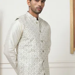 Anouk Printed Woven Design Nehru Jacket image 2