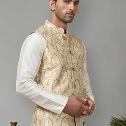 Anouk Printed Woven Design Nehru Jacket image 5