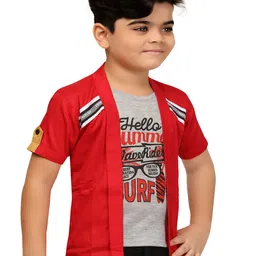 BAESD Boys Lightweight Long Sleeves Open Front Jacket With Attached T- Shirt image 3