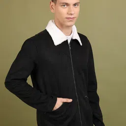 HIGHLANDER Spread Collar Faux Fur Trim Open Front Tailored Jacket image 2