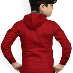 BAESD Boys Typography Printed Hooded Lightweight Open Front Jacket image 4