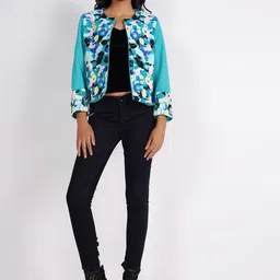 Diwaah Self Design Sequined Open Front Jacket image 2