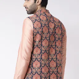 KISAH Ethnic Motif Printed Nehru Jackets With pocket square image 4