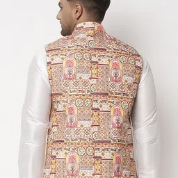 Benstoke Men Multicolored Printed Nehru Jacket image 3