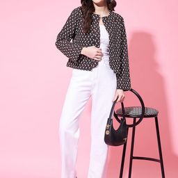 Fbella Geometric Printed Long Sleeves Open Front Shrug image 3
