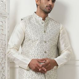Anouk Printed Woven Design Nehru Jacket image 4