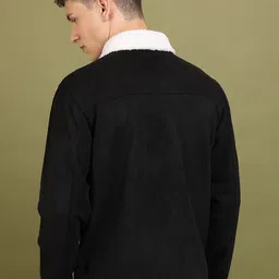 HIGHLANDER Spread Collar Faux Fur Trim Open Front Tailored Jacket image 5