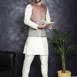 Jompers Printed Satin Nehru Jacket image 3