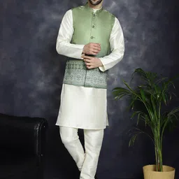 Jompers Printed Satin Design Nehru Jacket image 3