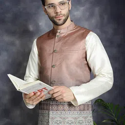 Jompers Printed Satin Nehru Jacket image 4