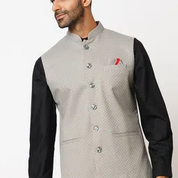Indivisual Clothing Woven Design Nehru Jacket-picture-37