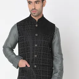 Ethnicity Geometric Woven Design Nehru Jacket-picture-14