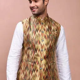 SHOWOFF Embroidered Slim-Fit Nehru Jackets-picture-40