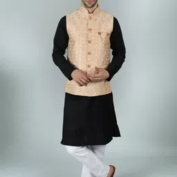 Exotic India Woven Design Nehru Jacket-image-68