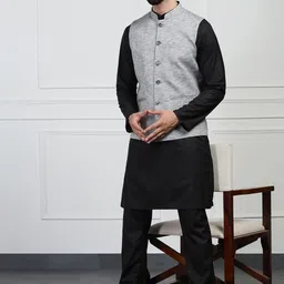TAHVO Linen Nehru Jacket-image-69