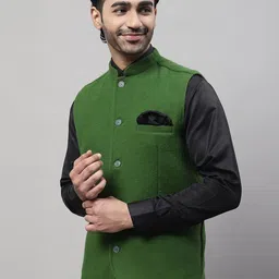 even Woolen Nehru Jacket With Welt Pockets-picture-5