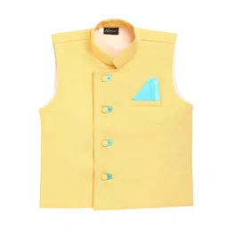 Aj DEZInES Boys Woven Nehru Jacket With Pocket Square-picture-33