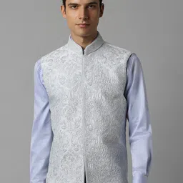 Louis Philippe Embroidered Slim-Fit Nehru Jacket-31