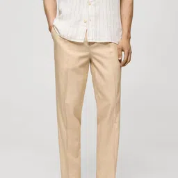 MANGO MAN Men Pleated Trousers-image-81
