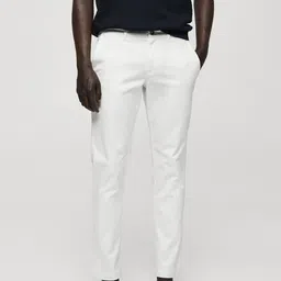 MANGO MAN Tapered Fit Cropped Trousers-image-42