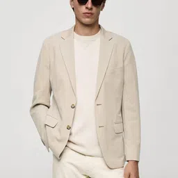MANGO MAN Notched Lapel Regular Fit Single-Breasted Blazer-image-77