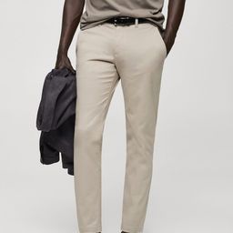MANGO MAN Men Tapered Fit Chinos Trousers-image-38