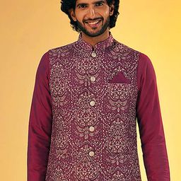 KISAH Men Printed Nehru Jackets-39