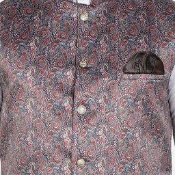 Armaan Ethnic Mandarin Collar Ethnic Motifs Printed Nehru Jacket image 2