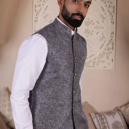 Lightpole Woven Designed Ethnic Nehru Jacket image 3