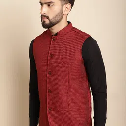 even Woven Design Nehru Jacket image 5