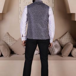 Lightpole Woven Designed Ethnic Nehru Jacket image 2