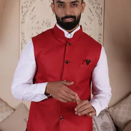 Lightpole Woven Design Nehru Jackets image 3