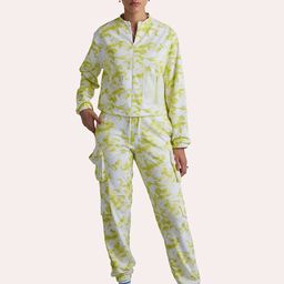 Muvazo Green & White Printed Cotton Bomber Jacket-picture-24