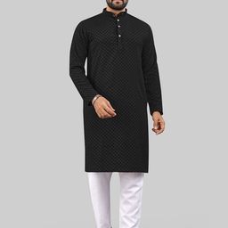 CHARLOTTE GRACIOUS Men Thread Work Grandeur & Majestic Artwork Jacquard Kurta-image-49