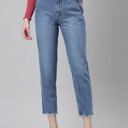 SHOWOFF Women High-Rise Frayed Hem Regular Fit Jeans-image-38
