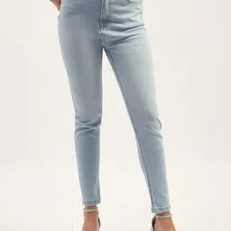 Madame Women Super Skinny Fit Mid-Rise Cropped Clean Look Pure Cotton Denim Jeans-image-41